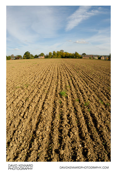 Ploughed field near Great Bowden