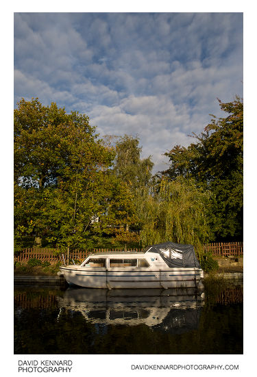 Boat moored on the Grand Union Canal